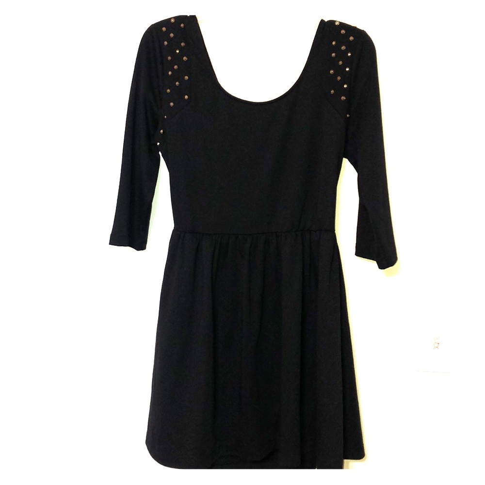 Black studded detail dress